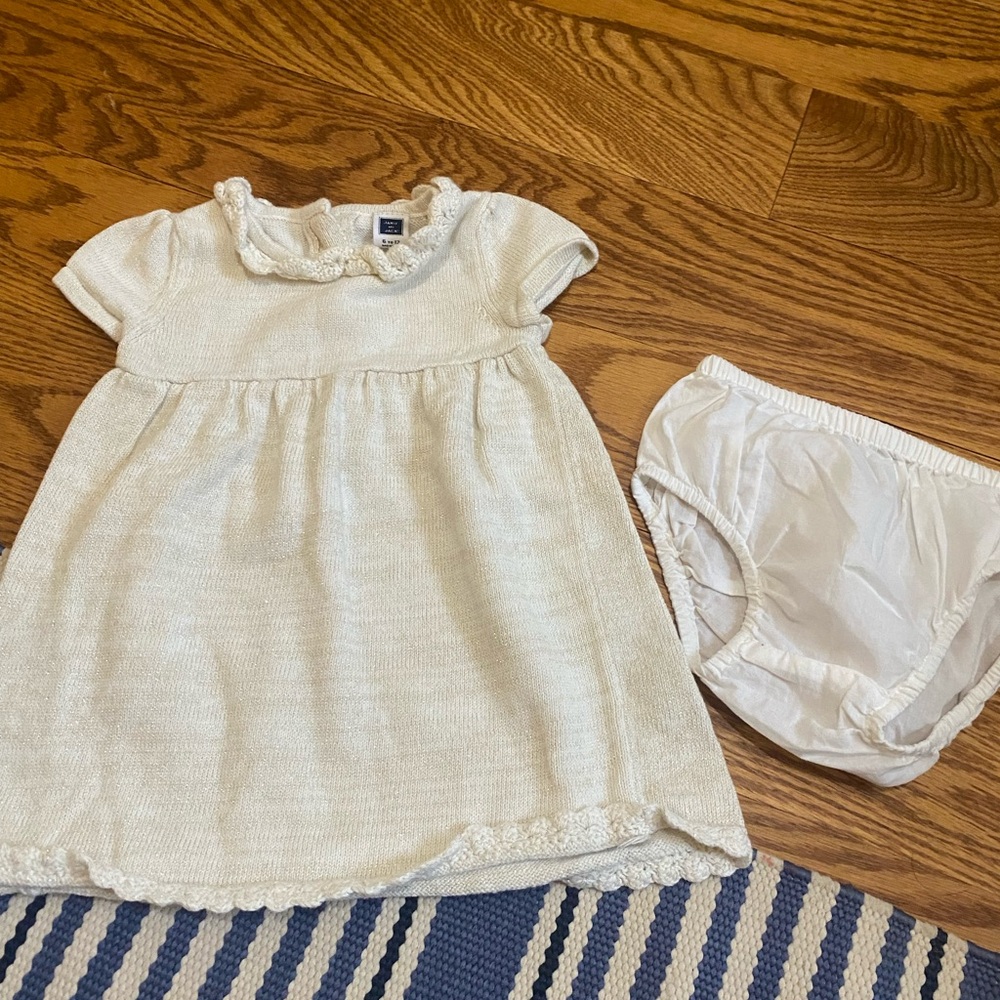 Janie and jack sparkle Cream Dress with Bloomers